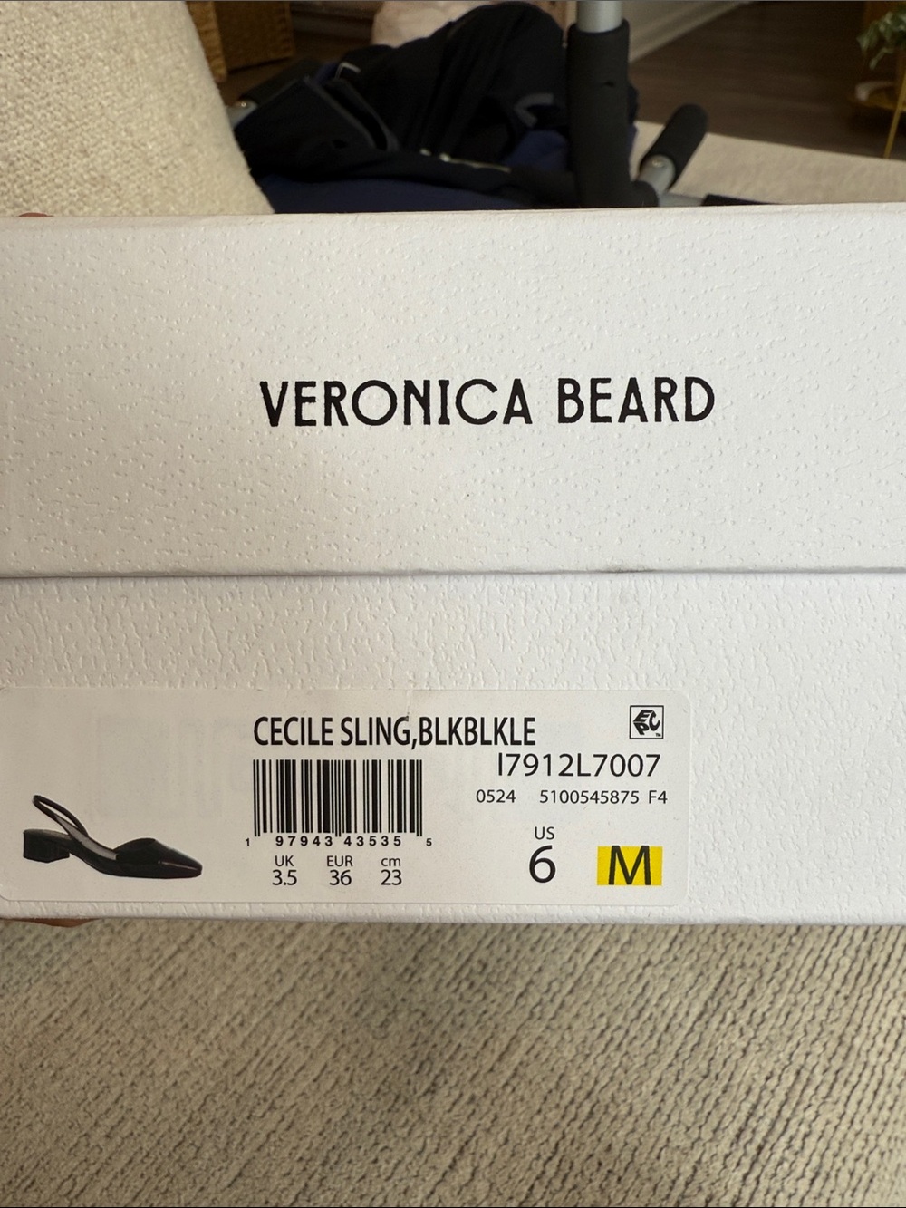 NWB Veronica Beard Black Cecile half d’Orsay Slingback - Picture 7 of 7